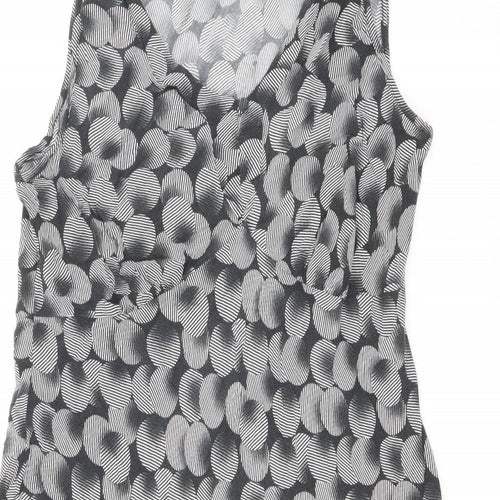 TU Womens Grey Geometric Polyester Tank Dress Size 18 Scoop Neck Pullover
