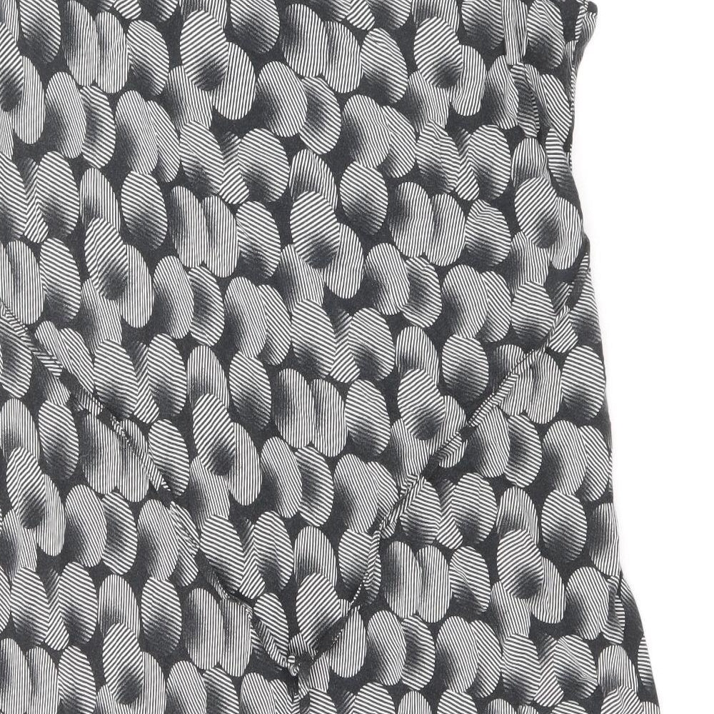 TU Womens Grey Geometric Polyester Tank Dress Size 18 Scoop Neck Pullover