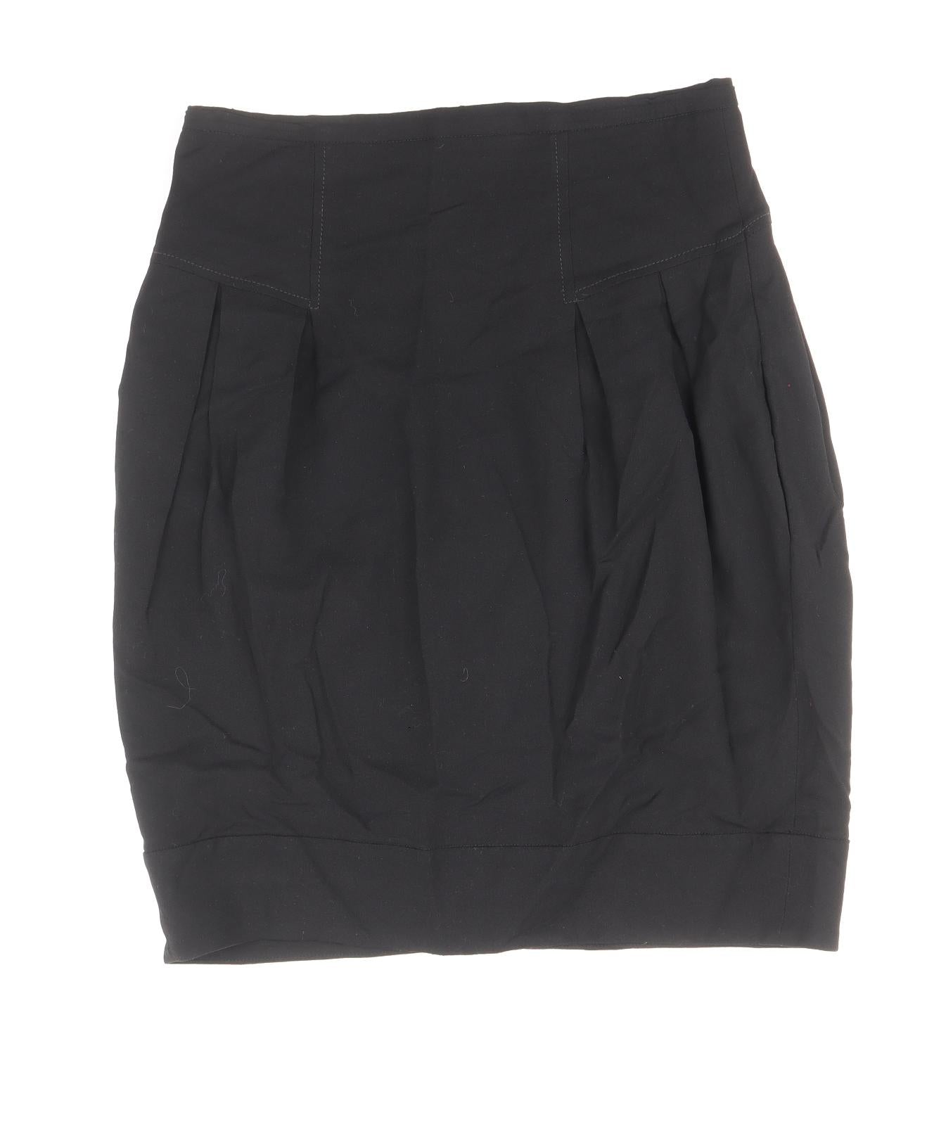 French Connection Womens Black Viscose Tulip Skirt Size 10 Zip