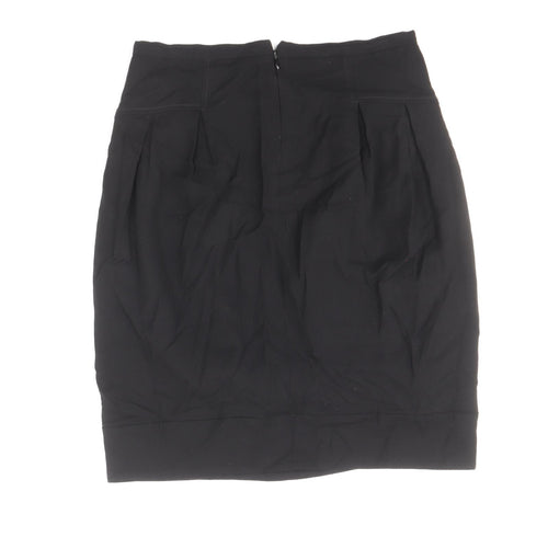 French Connection Womens Black Viscose Tulip Skirt Size 10 Zip