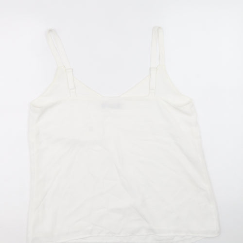 F&F Womens White Polyester Camisole Tank Size 14 V-Neck