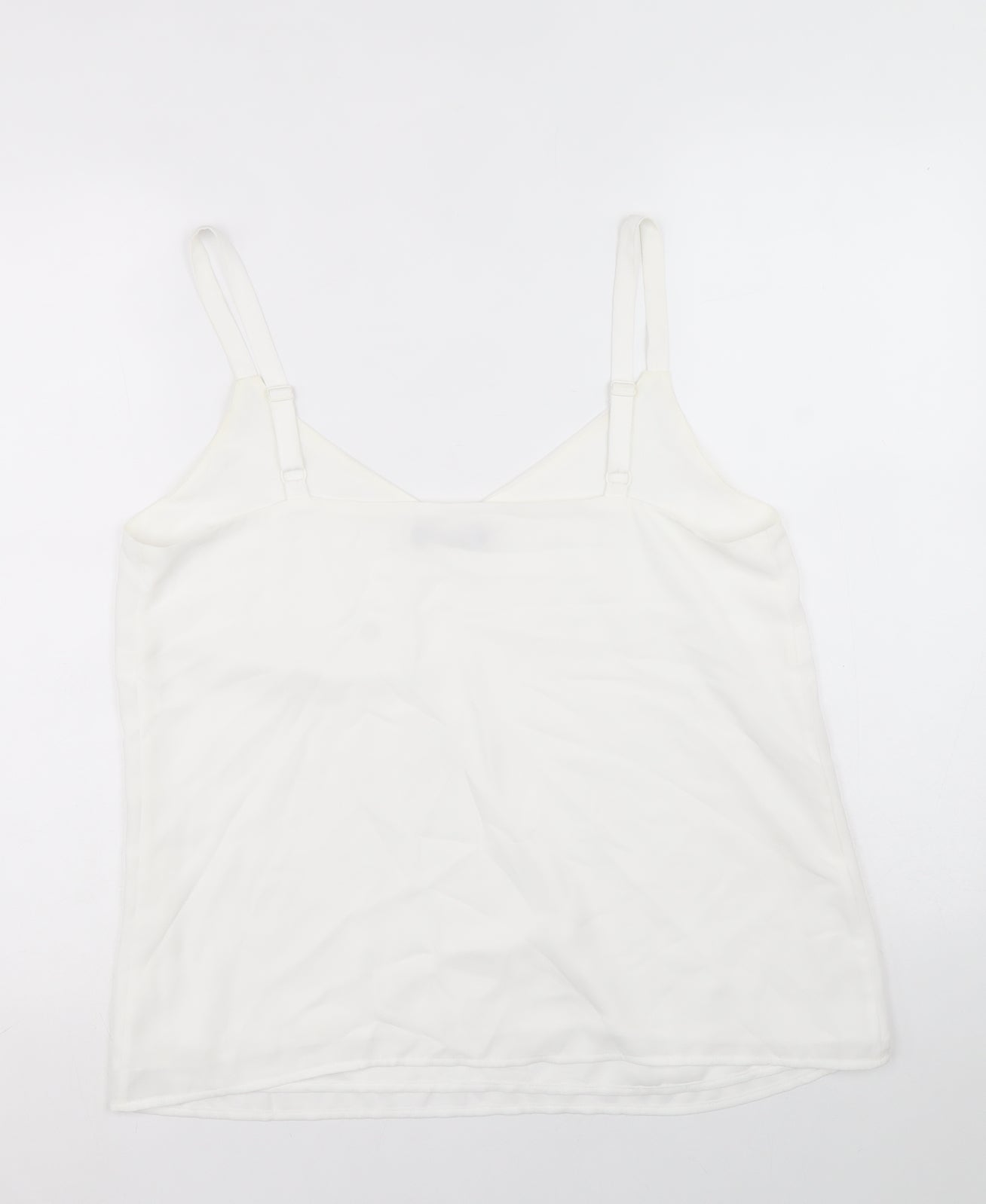 F&F Womens White Polyester Camisole Tank Size 14 V-Neck