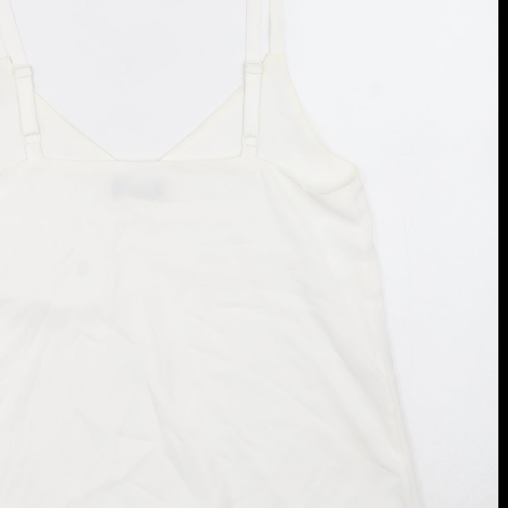 F&F Womens White Polyester Camisole Tank Size 14 V-Neck