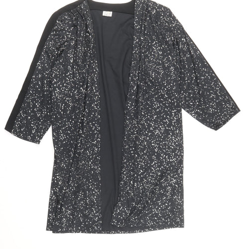 Preworn Womens Green Geometric Polyester Kimono Blouse Size 12 V-Neck