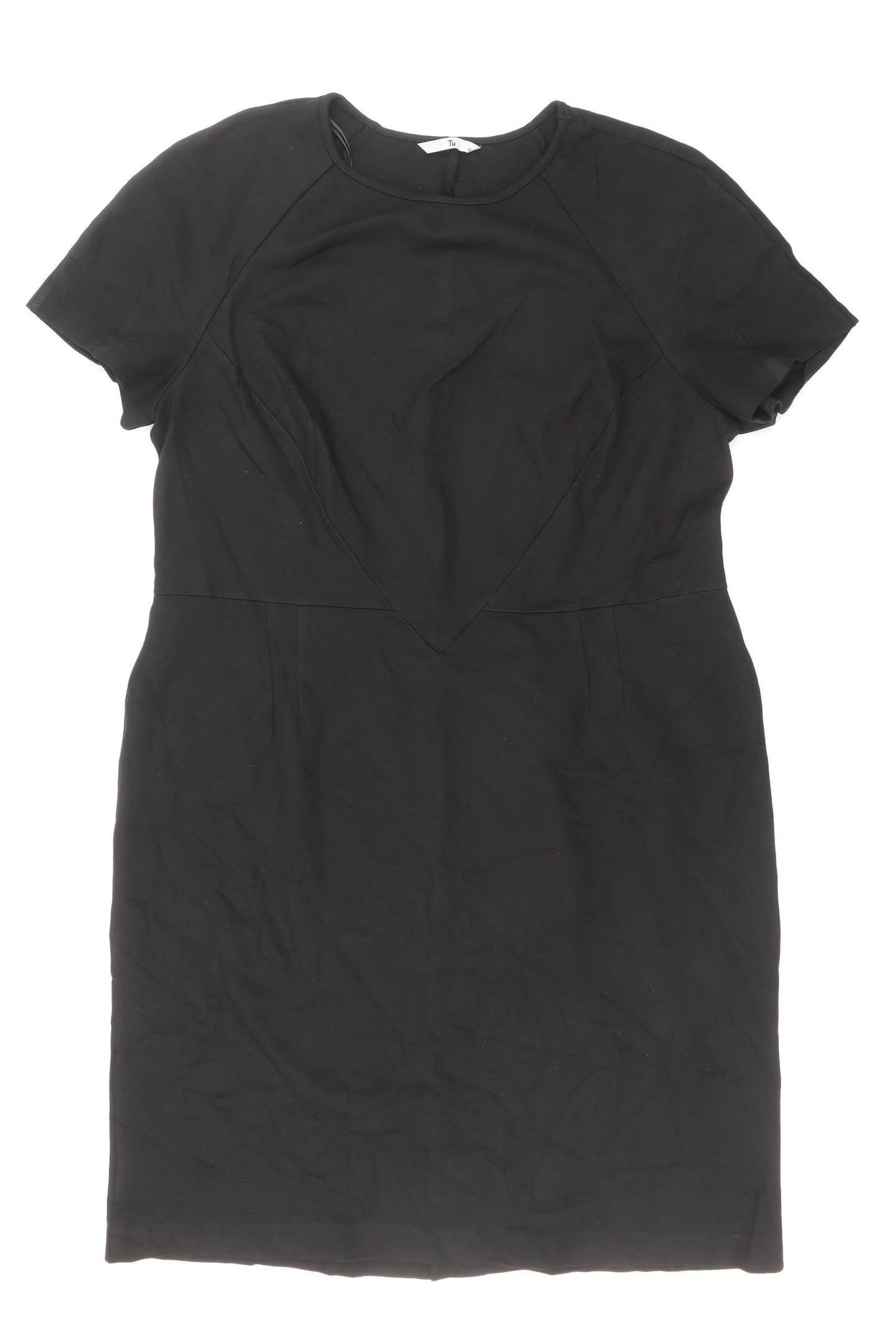 TU Womens Black Viscose Sheath Size 22 Round Neck Pullover