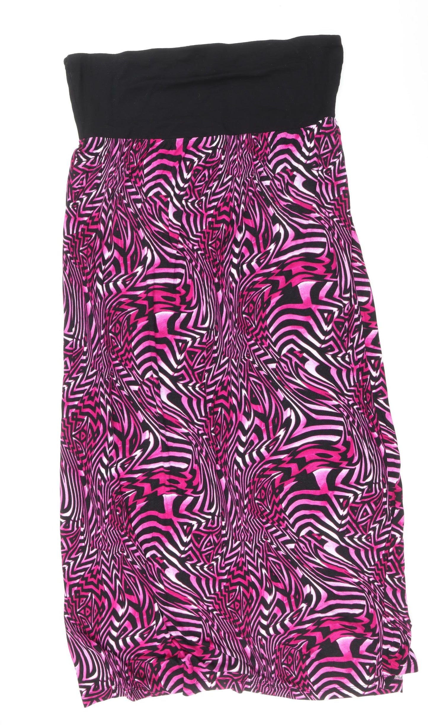 F&F Womens Pink Geometric Viscose A-Line Size 20 Square Neck Pullover