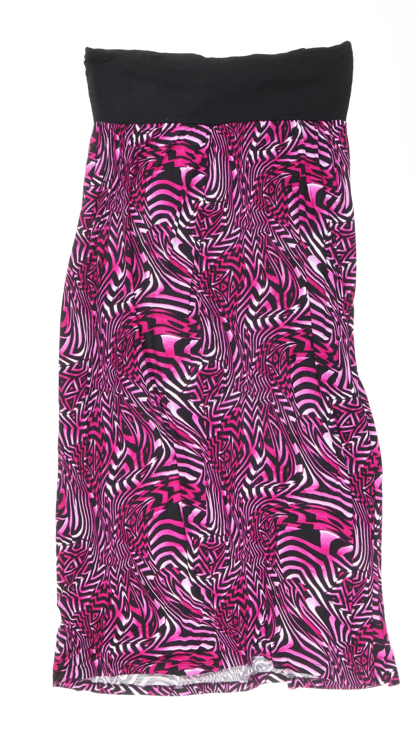 F&F Womens Pink Geometric Viscose A-Line Size 20 Square Neck Pullover