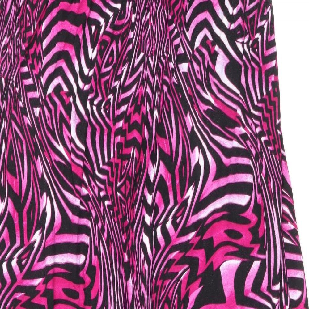 F&F Womens Pink Geometric Viscose A-Line Size 20 Square Neck Pullover