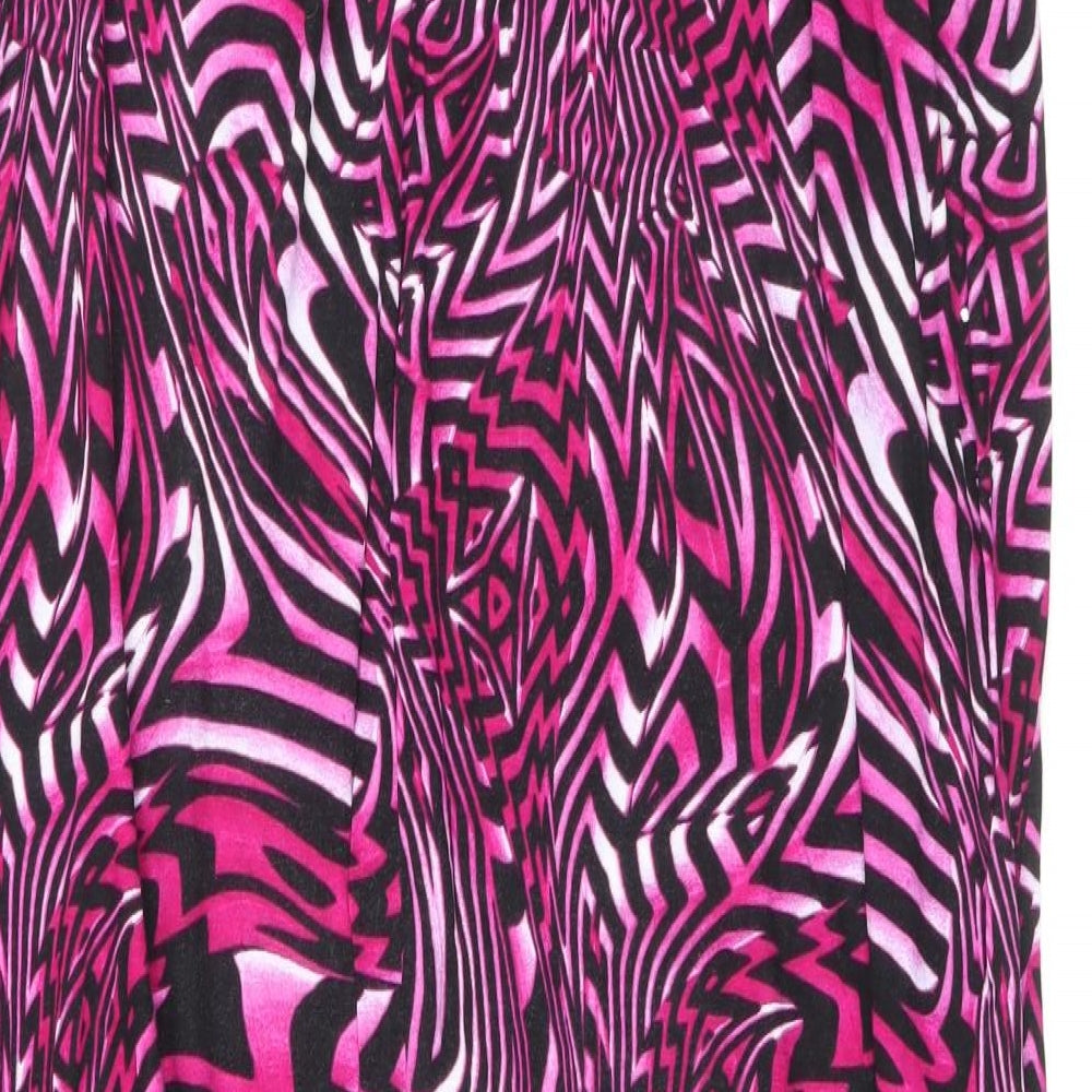 F&F Womens Pink Geometric Viscose A-Line Size 20 Square Neck Pullover