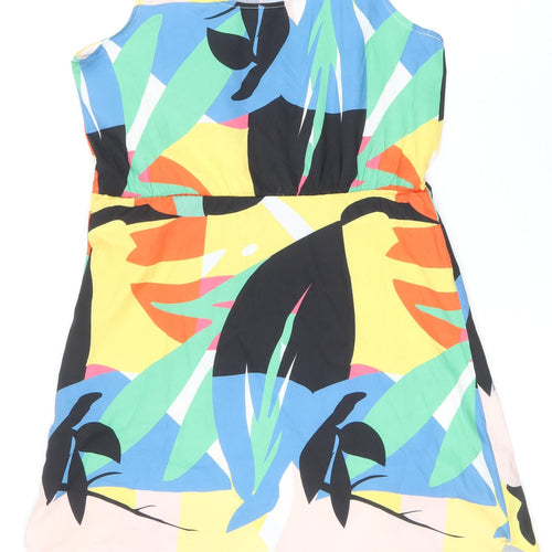 Preworn Womens Multicoloured Geometric Polyester Shift Size S Scoop Neck Pullover