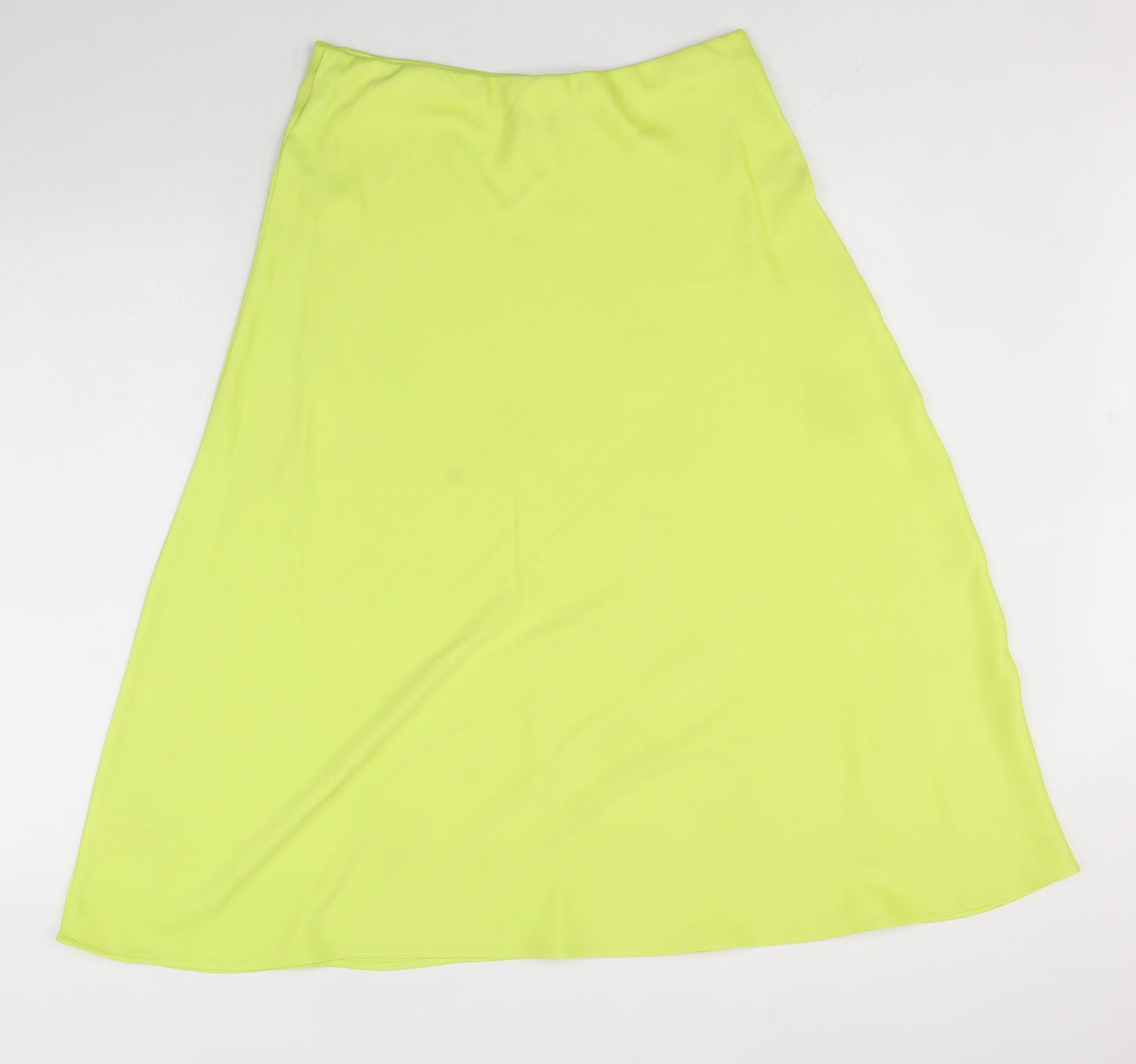 Marks and Spencer Womens Green Viscose Flare Skirt Size 12