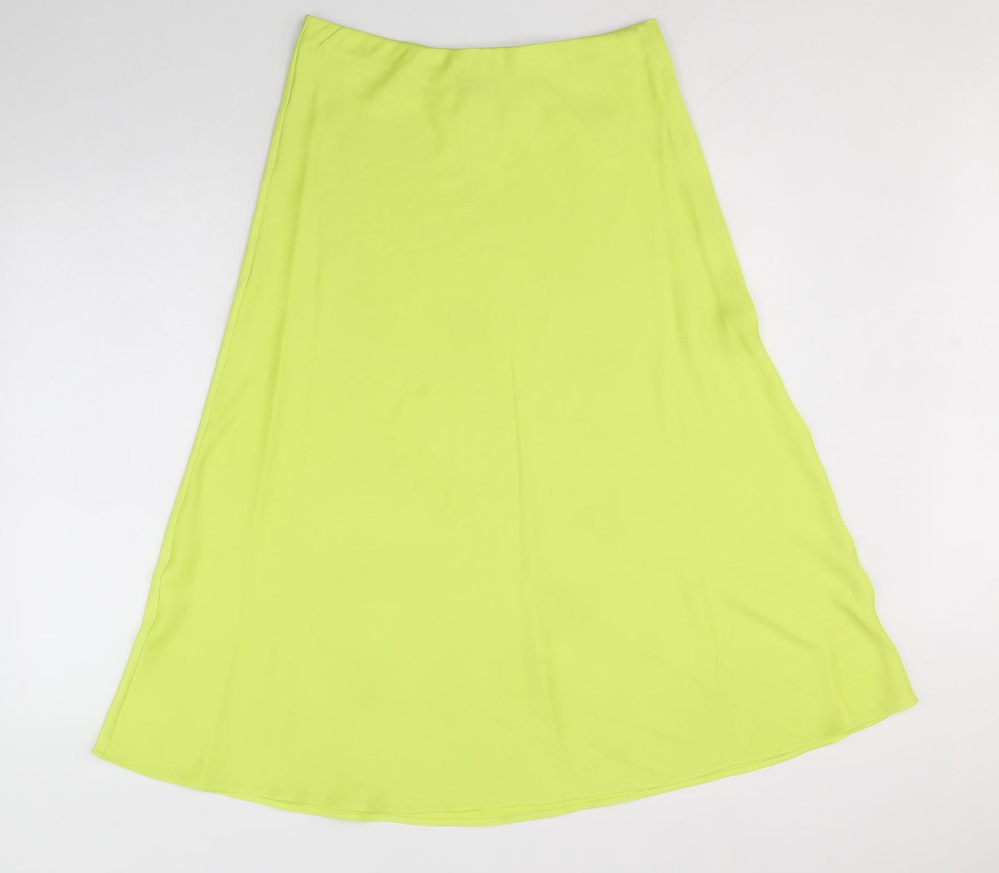 Marks and Spencer Womens Green Viscose Flare Skirt Size 12