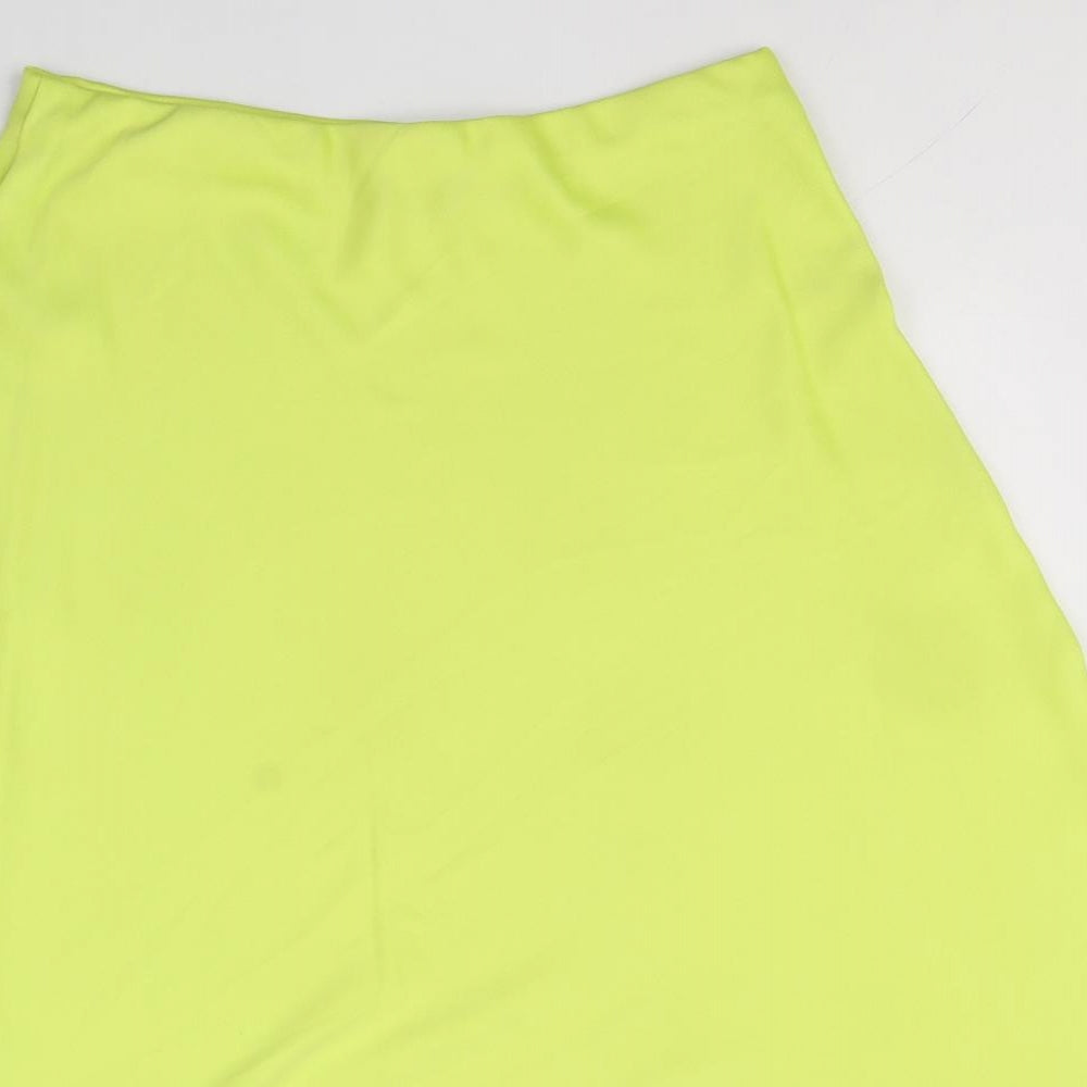 Marks and Spencer Womens Green Viscose Flare Skirt Size 12