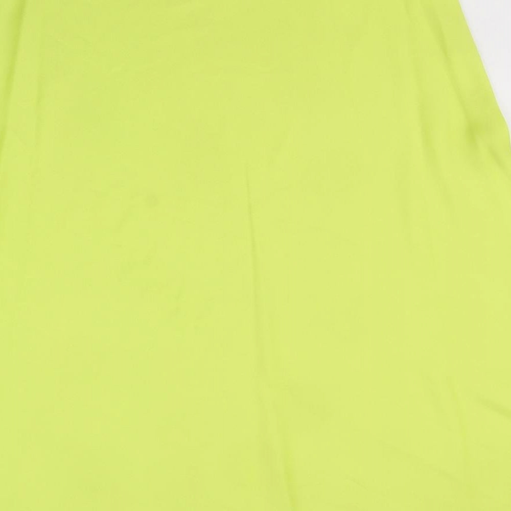 Marks and Spencer Womens Green Viscose Flare Skirt Size 12