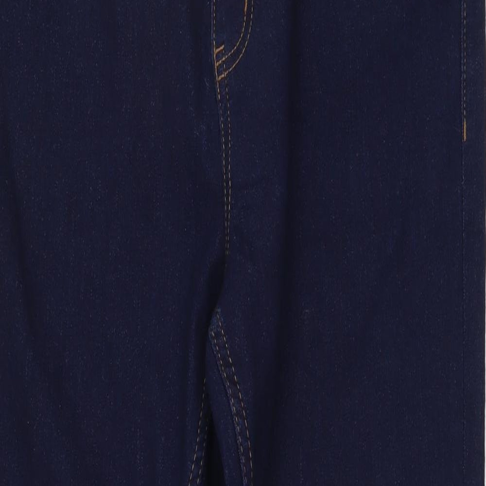 Marks and Spencer Womens Blue Cotton Skinny Jeans Size 14 L26 in Regular Button