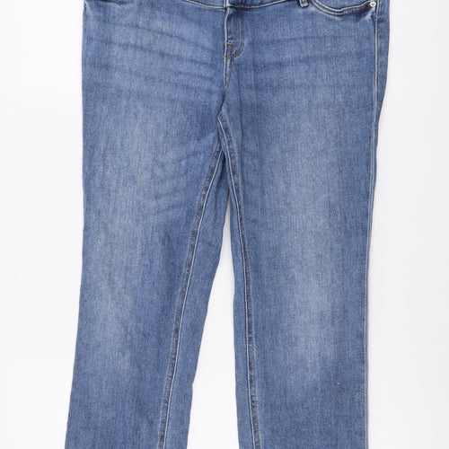 &Denim Womens Blue Cotton Straight Jeans Size M L27 in Regular Button