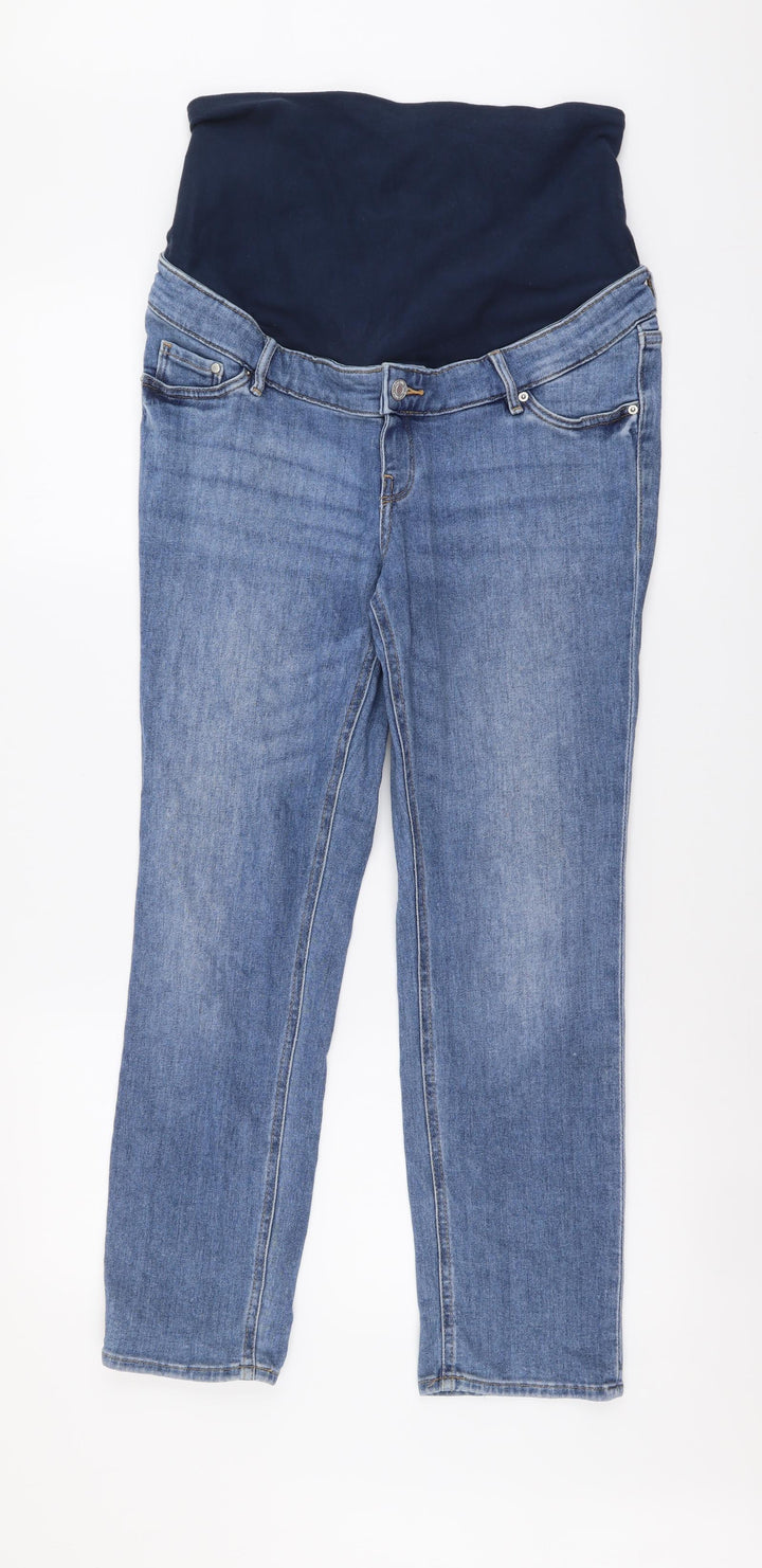 &Denim Womens Blue Cotton Straight Jeans Size M L27 in Regular Button