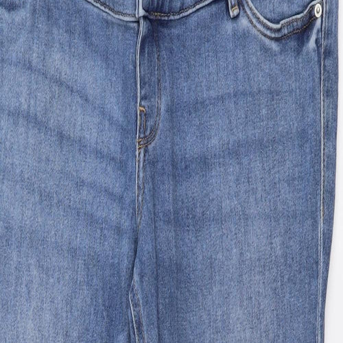 &Denim Womens Blue Cotton Straight Jeans Size M L27 in Regular Button