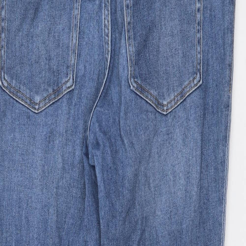 &Denim Womens Blue Cotton Straight Jeans Size M L27 in Regular Button