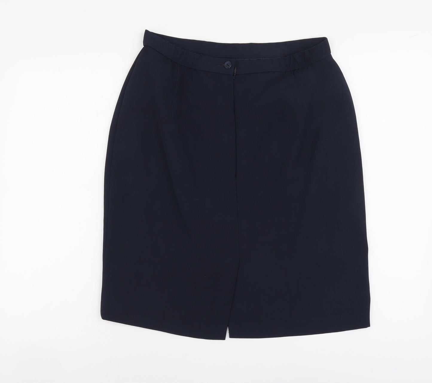 Marks and Spencer Womens Blue Polyester Mini Skirt Size 16 Zip