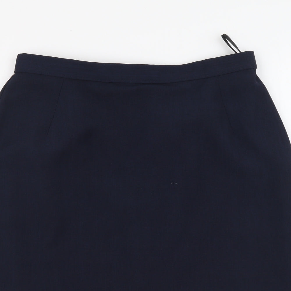 Marks and Spencer Womens Blue Polyester Mini Skirt Size 16 Zip