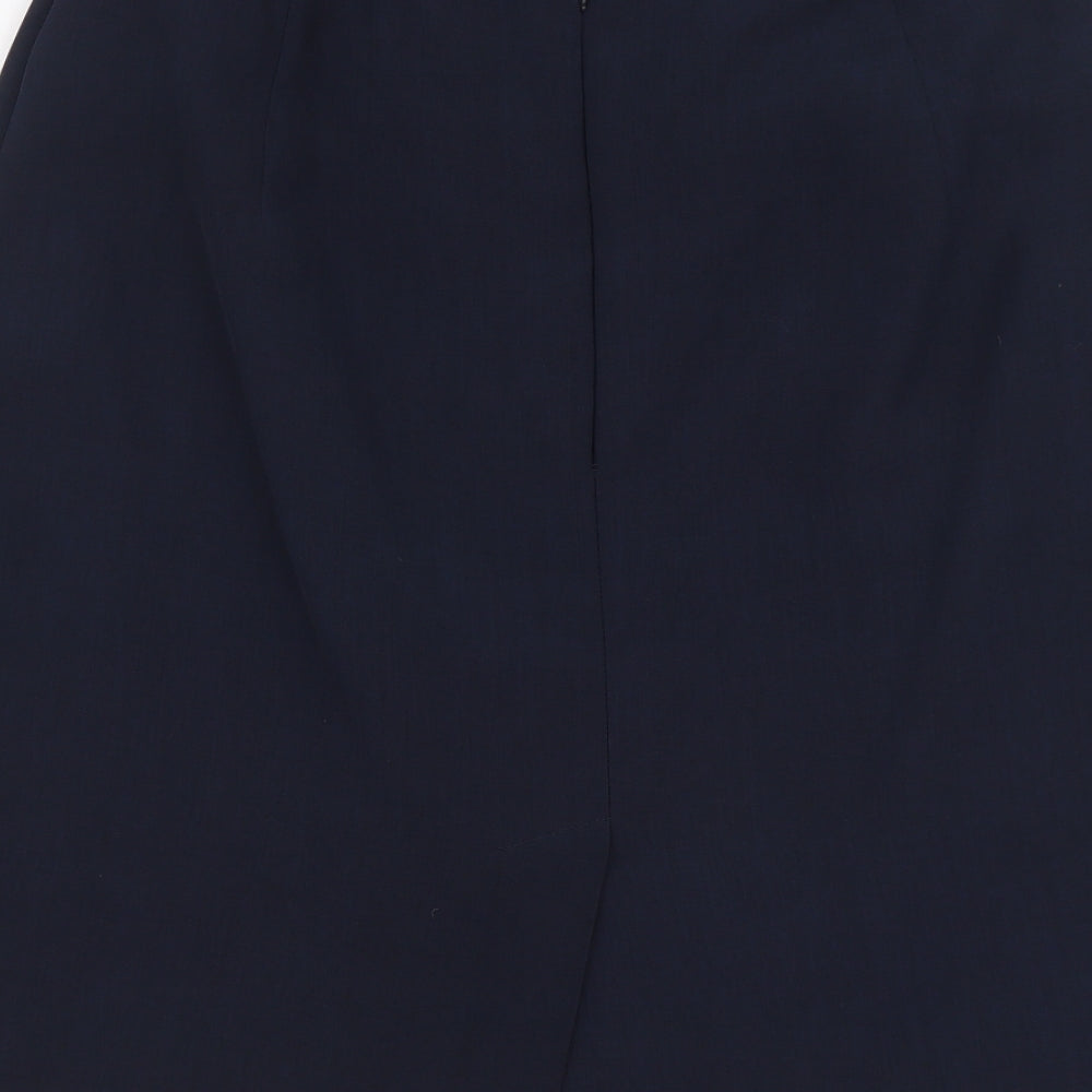 Marks and Spencer Womens Blue Polyester Mini Skirt Size 16 Zip