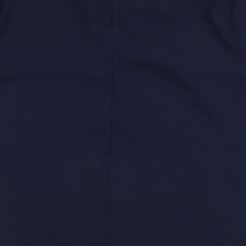 Marks and Spencer Womens Blue Polyester Basic Blouse Size 12 Round Neck