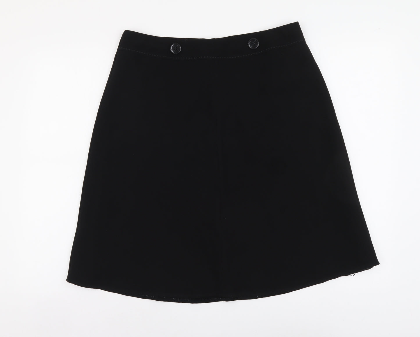 Marks and Spencer Womens Black Polyester A-Line Skirt Size 14