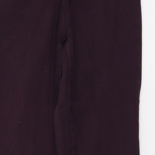 Marks and Spencer Womens Purple Cotton Skinny Jeans Size 10 L25 in Regular Button