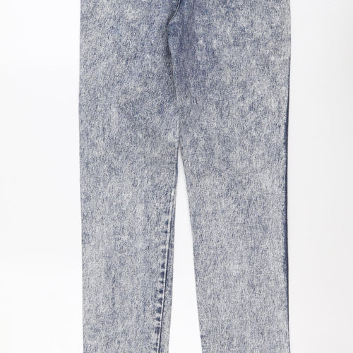 Wrangler Womens Blue Cotton Skinny Jeans Size 12 L32 in Regular Button