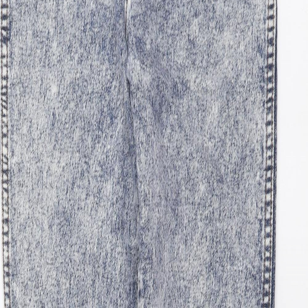 Wrangler Womens Blue Cotton Skinny Jeans Size 12 L32 in Regular Button