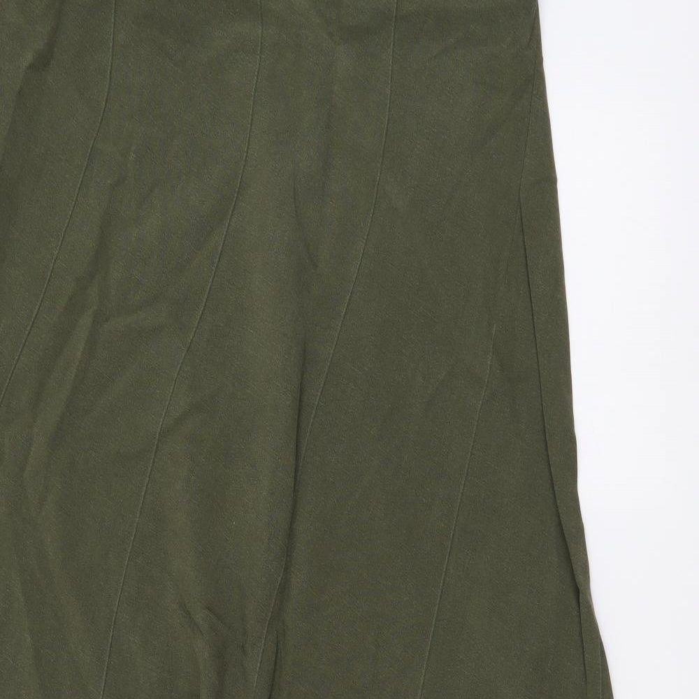 Wallis Womens Green Lyocell A-Line Skirt Size 14 Zip