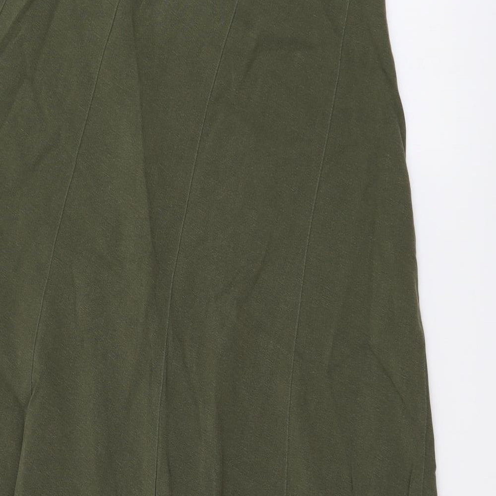 Wallis Womens Green Lyocell A-Line Skirt Size 14 Zip