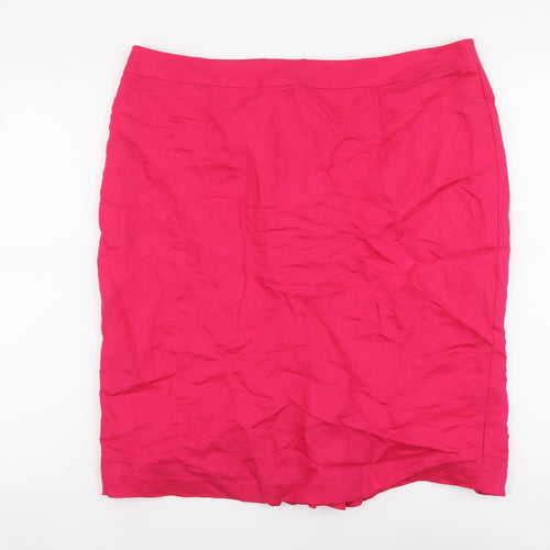 Linea Womens Pink Lyocell Straight & Pencil Skirt Size 16 Zip