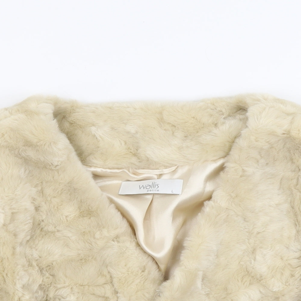 Wallis Womens Beige Gilet Waistcoat Size L Button