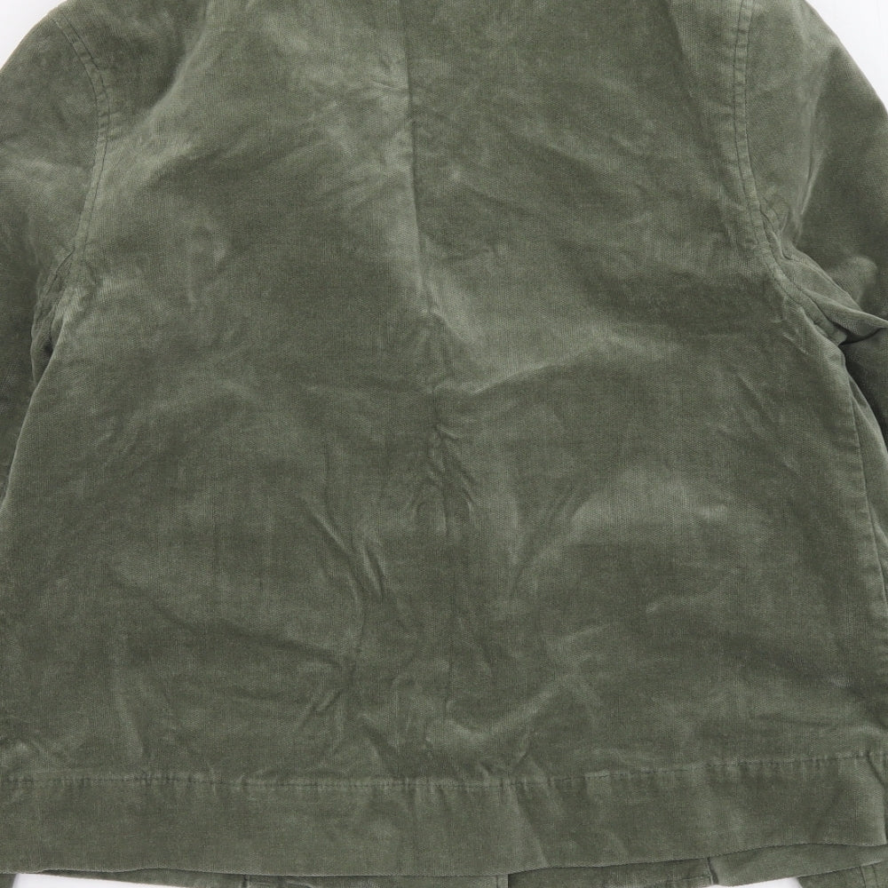 White Stuff Womens Green Jacket Blazer Size 8 Button
