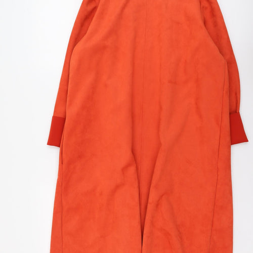 Zara Womens Red Overcoat Coat Size L Hook & Eye
