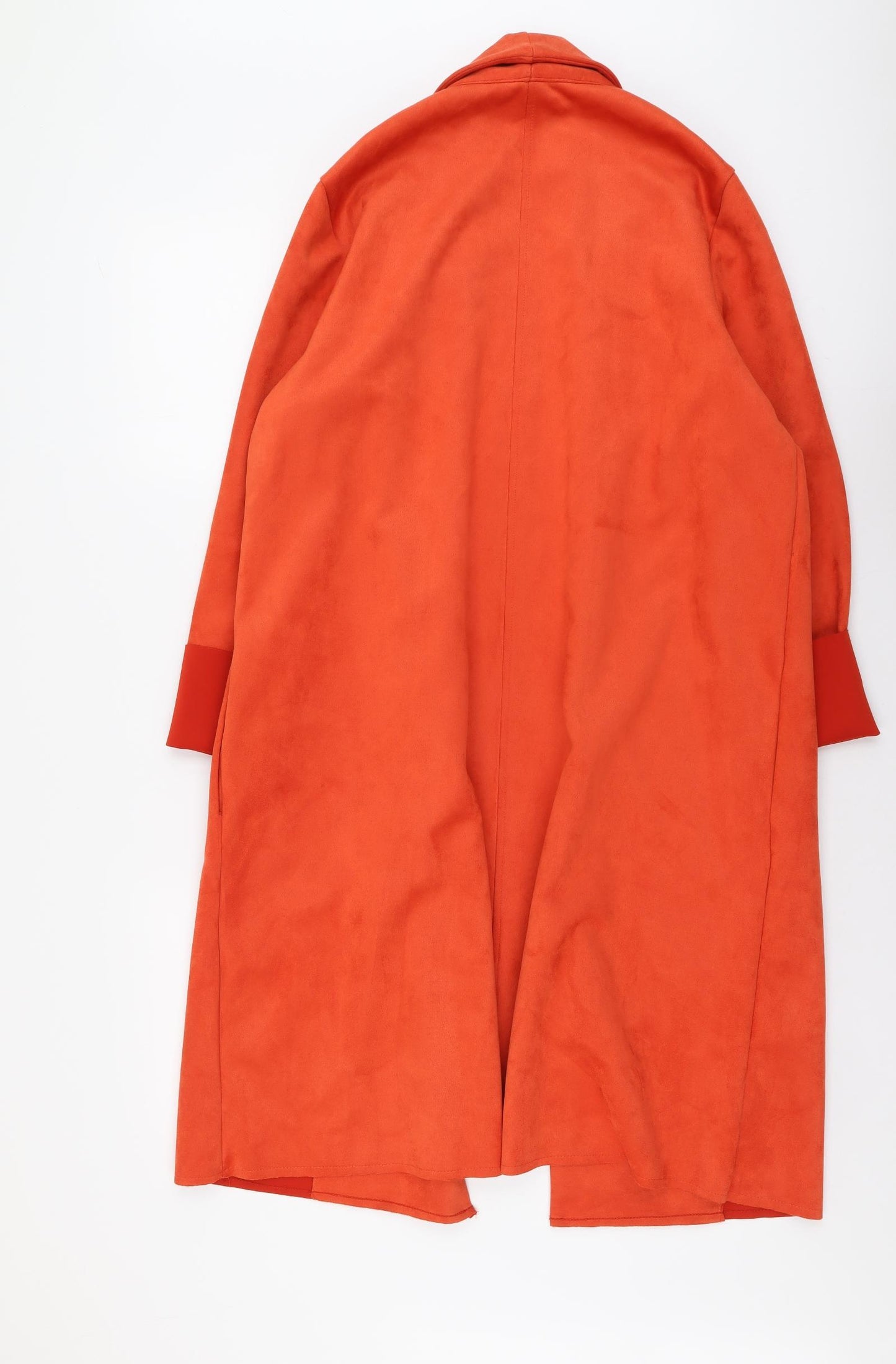 Zara Womens Red Overcoat Coat Size L Hook & Eye