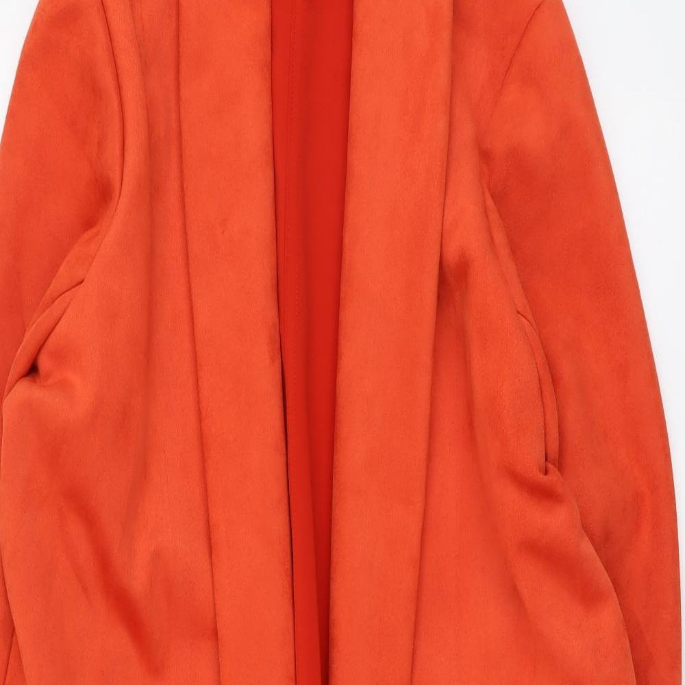 Zara Womens Red Overcoat Coat Size L Hook & Eye