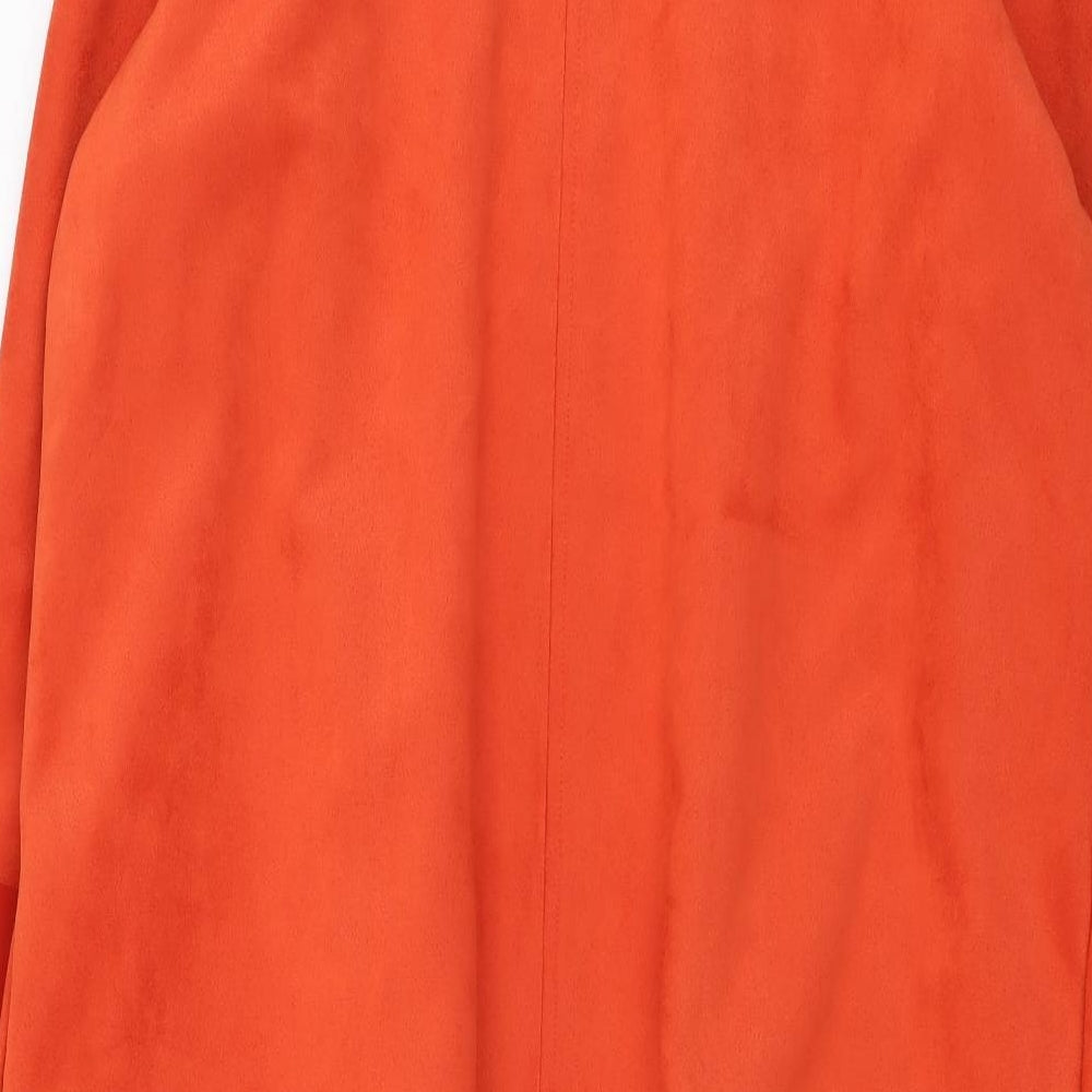 Zara Womens Red Overcoat Coat Size L Hook & Eye