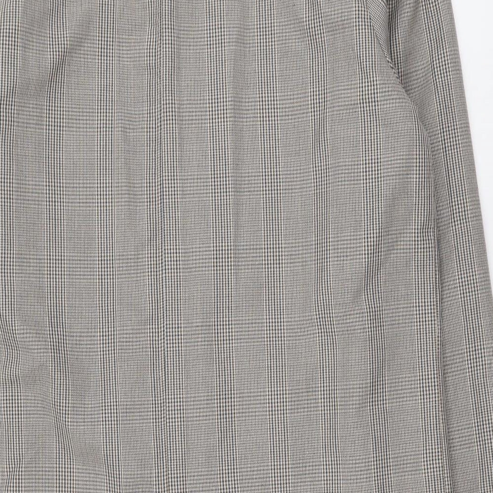 Bellfield Mens Beige Plaid Overcoat Coat Size M Button