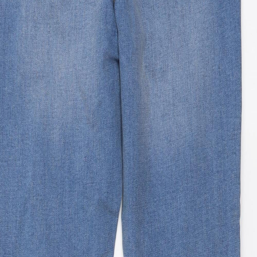 Denim & Co. Womens Blue Cotton Skinny Jeans Size 12 L26 in Regular Button