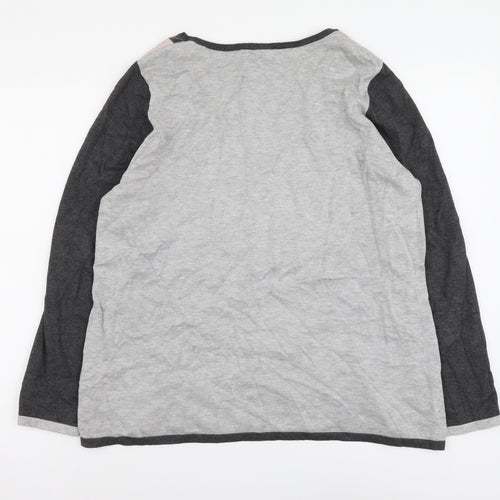Anna Rose Womens Grey Boat Neck Viscose Pullover Jumper Size XL