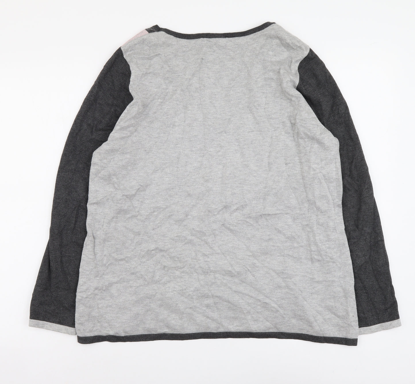 Anna Rose Womens Grey Boat Neck Viscose Pullover Jumper Size XL
