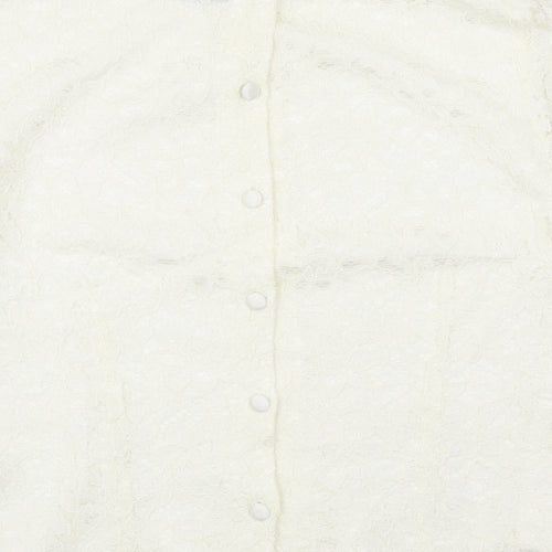 Debenhams Womens Ivory Floral Viscose Basic T-Shirt Size 14 Scoop Neck