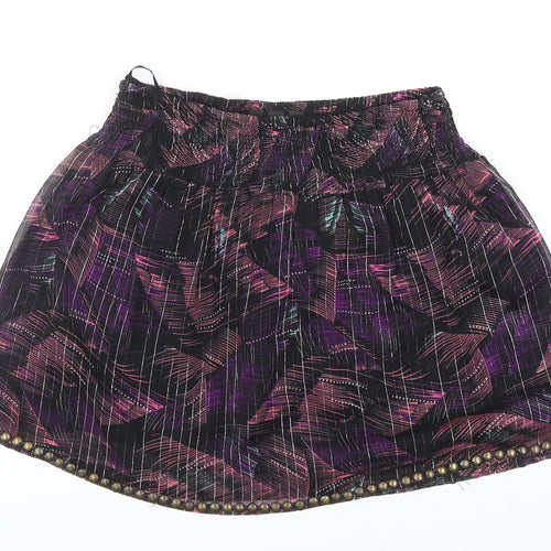 Miss Selfridge Womens Black Geometric Polyester Mini Skirt Size 6