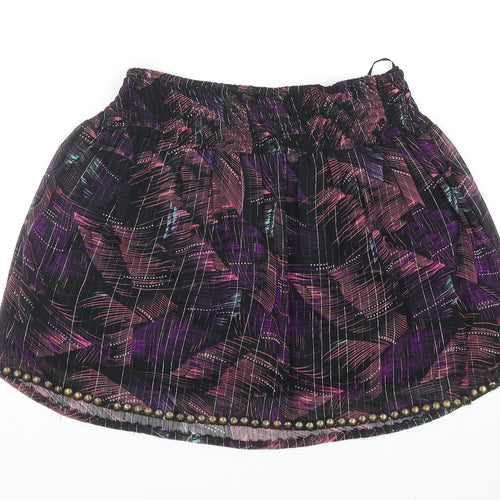 Miss Selfridge Womens Black Geometric Polyester Mini Skirt Size 6