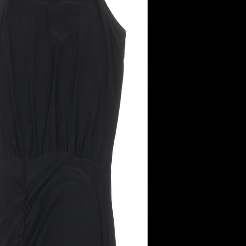 Boohoo Womens Black Polyester Bodycon Size 10 Halter Button