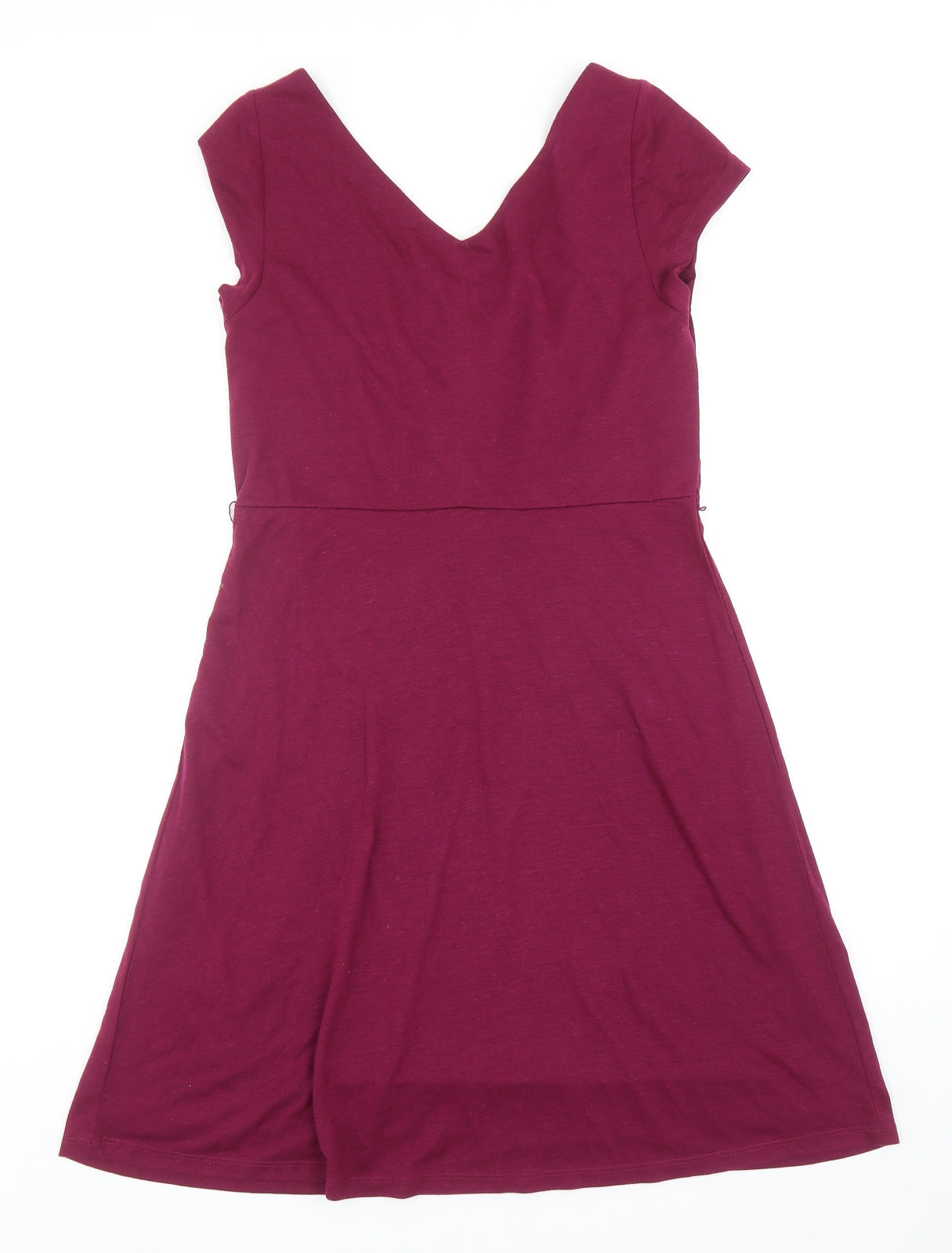 White Stuff Womens Purple Polyester Fit & Flare Size 10 V-Neck Pullover