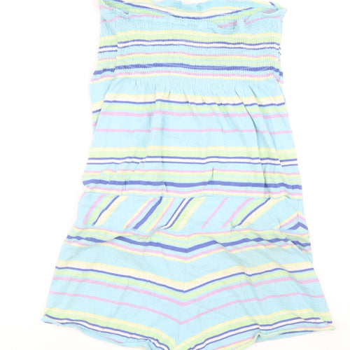 Just Jeans Girls Blue Striped Cotton Playsuit One-Piece Size S Pullover